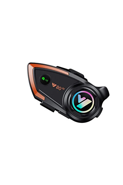 KAZEMTECH Y80 Intercom 2x Telsiz Özellikli Motosiklet Kask Kulaklık Intercom Gürültü Önleyici Işıklı Interkom