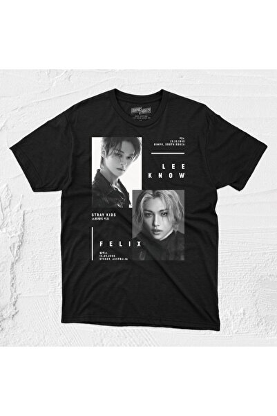 barsdepo تي شيرت MINLIX STRAY KIDS مطبوع ، قصة فضفاضة تي شيرت للجنسين للأطفال...