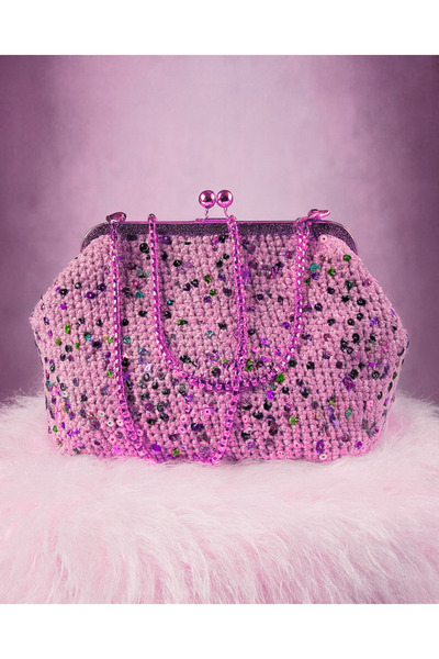 MAZSAY Dora El İşlemesi Pullu Makrome Çanta
