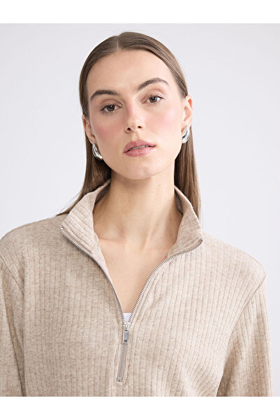 LC Waikiki Peak New Season Stand Collar Oversize Women's T-Shirt