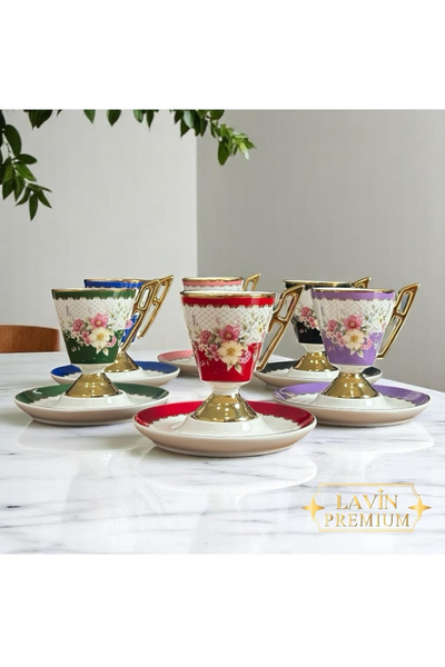 Lavin Ev dizaynım 6 kişilik BLOSSOM FİNCAN SETİ