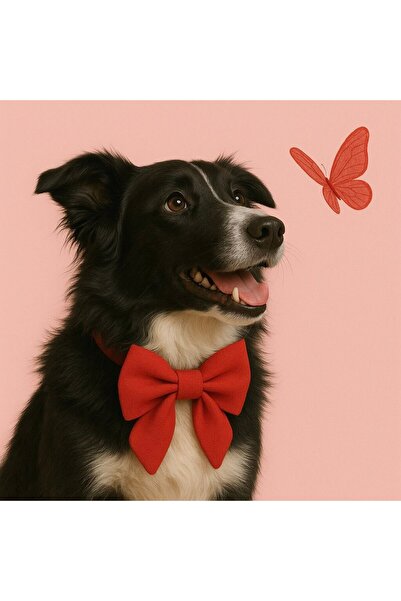 Lusi Doog Dog Collar with Red Bow Tie Special for Female Dogs Bow Collar