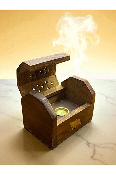Hac AVM Tütsülük - Buhurdanlık Mini Tabut Ahşap Piramit Tütsülük – Kapaklı, G...