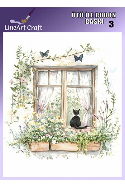 LİNEART Ütü ile Rubon Baskı Transfer Kağıdı No:RB3-30x30cm