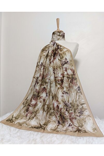 REMOMODA Patterned Floral Model Shawl French Cotton Stretchy Soft Shawl High Quality