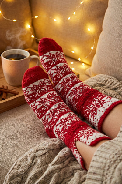 modacix Вълнени ръчно плетени коледни чорапи - дълги зимни мъжки - унисекс пл...