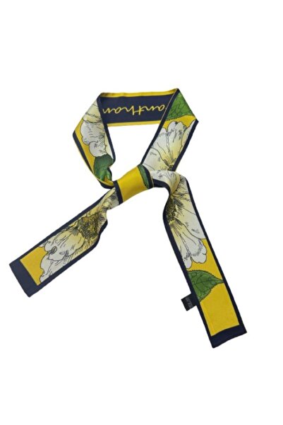 OMG Natural silk scarf, 6 x 125 cm, floral pattern