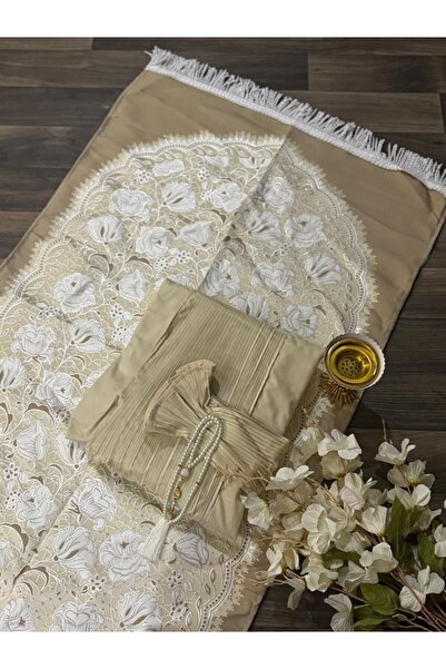 GENERAL طقم سجادة صلاة نسائية مع حجاب صلاة فاخر