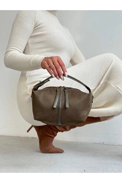 KIRASE Women's New Season Archi Suede Quality Hand and Shoulder Bag