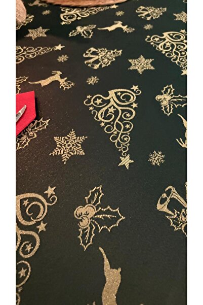 homease Jacquard Glitter Christmas Pine Tree Patterned Worry-Free Green Tablecloth