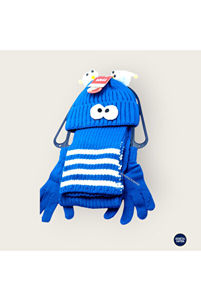 Kitti 4-8 Years Old Children's Beret Scarf Gloves Set of 3 with Cute Figures ...