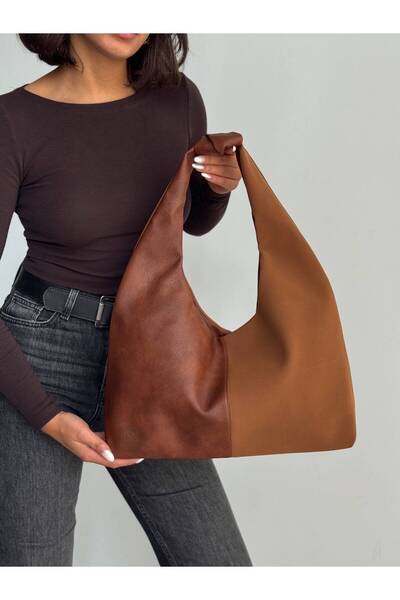 KIRASE Geantă de umăr și geantă de mână pentru femei, din piele de căprioară,...