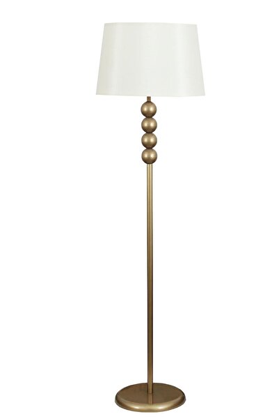 Taşcan Aydınlatma Lyon Eskitme Toplu Metal Ayaklı Lambader Krem Şapka Modern , Oturma Odası ,Yatak Odası , Salon Lamba