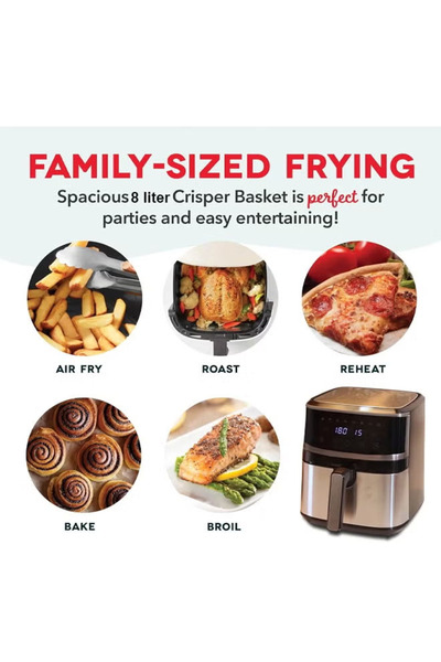 TOSCANA U 8L 1700W Automatic Air Fryer with Digital Control Display and Preheating Function