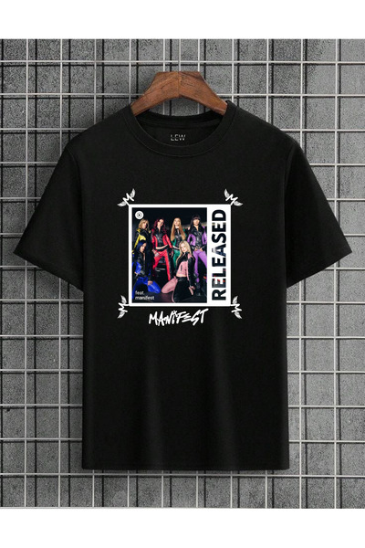 lovver Tricou negru-alb din bumbac, cu design de cântec pentru amatori, impri...