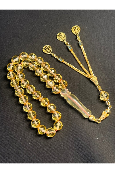 Erbab i Kehribar Sertifikalı Diamond Kesim Kehribar Tesbih - Gümüş Püskül Tasarım