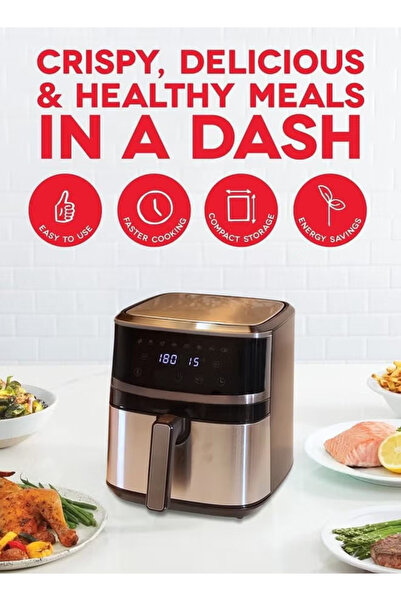 TOSCANA U 8L 1700W Automatic Air Fryer with Digital Control Display and Preheating Function