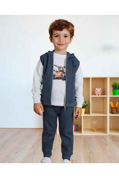 tny kids collection Waffle Fabric Printed Triple Boy's Set