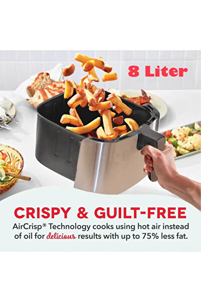 TOSCANA U 8L 1700W Automatic Air Fryer with Digital Control Display and Preheating Function