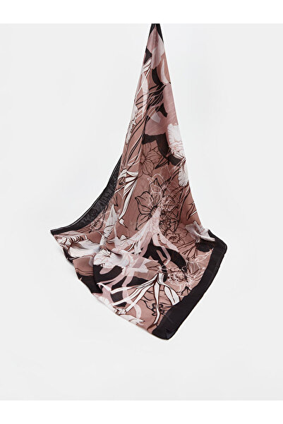 LC Waikiki Brown floral patterned women's shawl