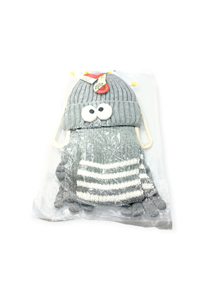 Kitti 4-8 Years Old Children's Beret Scarf Gloves Set of 3 with Cute Figures ...