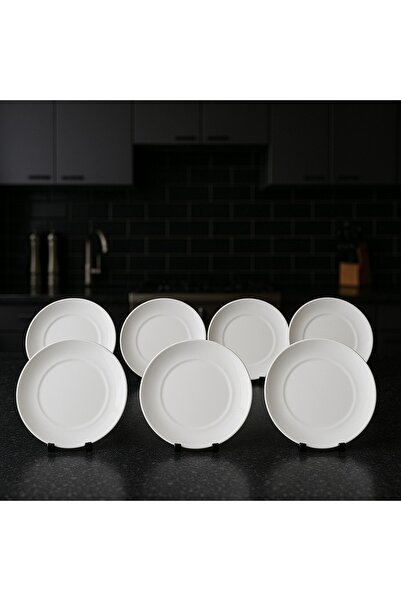 PEARSTORE 30cm Oval Yuvarlak Servis Tabağı Polikarbon, Tatlı Sunum Tabağı 6 adet