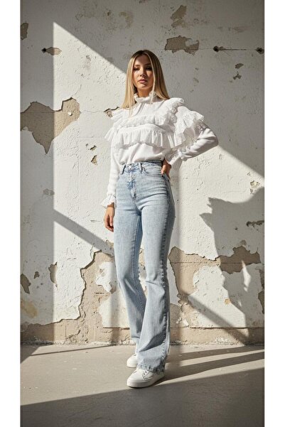 geenz manifacture Жіночі сині еластичні джинси з високою талією та ластиком