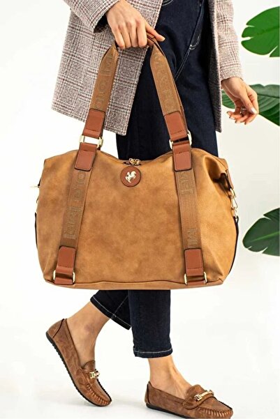 H&D COLLECTİON حقيبة يد وكتف نسائية كبيرة الحجم على طراز حقيبة السفر من ميامي بولو كلوب