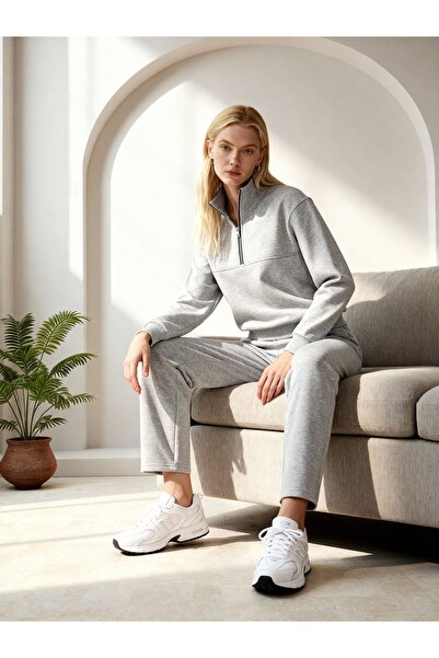 ALİKA Alya Women's Half Zipper Top and Bottom Set