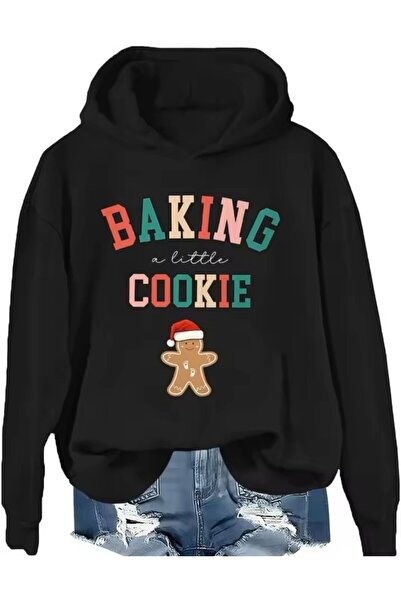 LELVANİ سترة رياضية بغطاء للرأس للجنسين مطبوع عليها نمط كعكة مطبخة