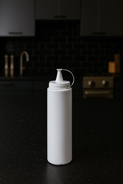 PEARSTORE Plastik Yağlık Sosluk Şişesi 700 Ml 4Lü Beyaz Yağdanlık,Sosluk Ketç...