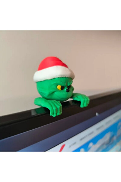 hivhestın 2'li Set! Monitör Üstü Yılbaşı Temalı Grinch 3D Baskı Dekoratif Fig...