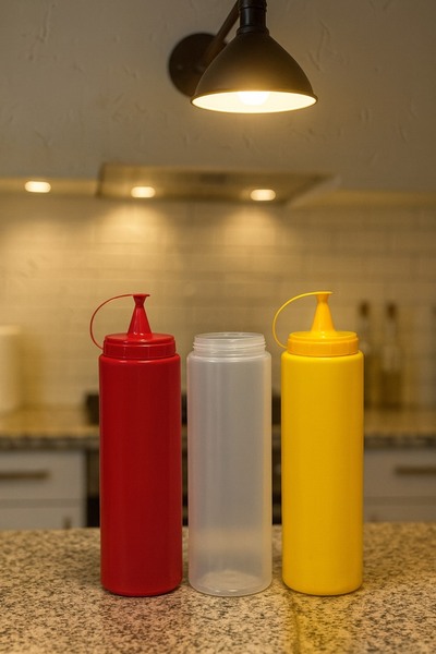 PEARSTORE Plastik Yağlık Sosluk Şişesi 700 Ml 3Lü Yağdanlık,Sosluk Ketçap Yağ...