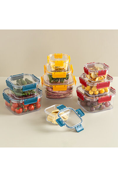 ELİFSU HOME Square Chef Box Square 3-Piece Set (400ml 900ml 1800ml)