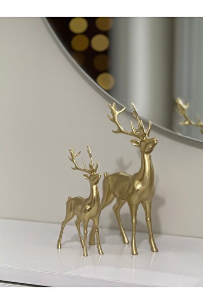 rabiskoile3d İkili Geyik Biblo Modern Dekoratif Yılbaşı Deer Christmas