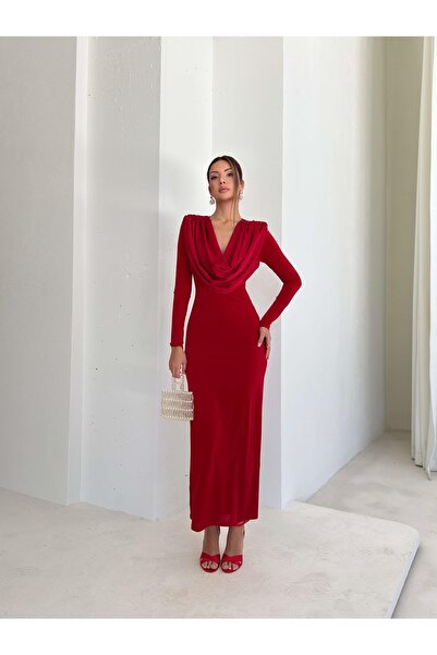 khar Peldire Women's Pleated Collar Shoulder Shoulder Pad Piece Stylish Dress