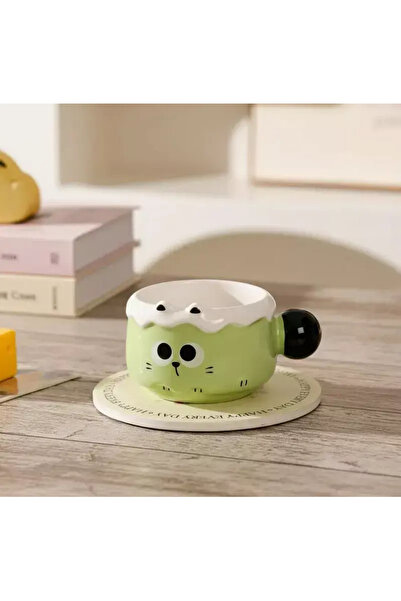 Generic A ceramic mug with a cute cartoon character design.