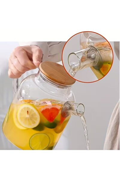 Generic Large glass teapot with bamboo lid