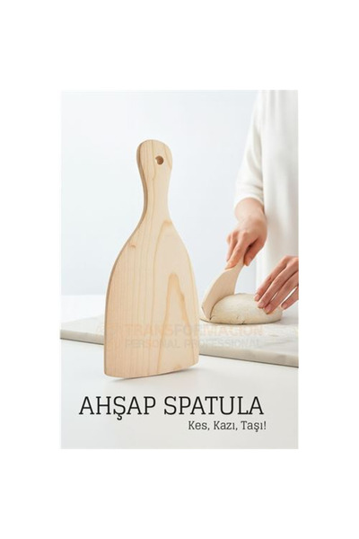 Fırsatkolik Wooden Dough Spatula 21X95 cm – Natural Ergonomic and Multi-Purpo...