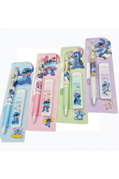 STICH 1 قلم ميكانيكي أوتوماتيكي قابل لإعادة التعبئة من ديزني ستيتش مقاس 0.5 مم مع 20 رأس بديل