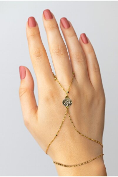 stainless steell gold renk yuvarlak beyaz taş çelik şahmeran