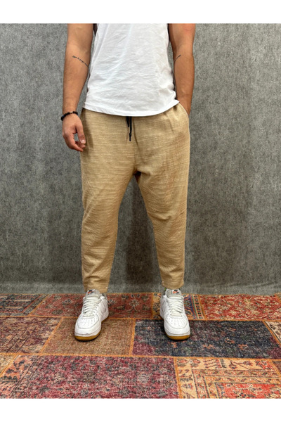FıttingRoom Buy Elastic Waist Stretch Fabric Earth Baggy Pants