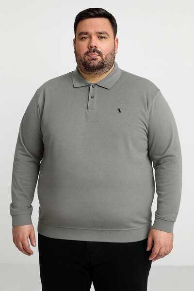 ANATOLIATEKSTILE Men's Long Sleeve Polo Shirt – Casual-Elegant Style, Big Size