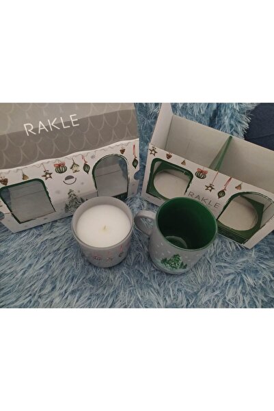Rakle Christmas 2'li kupa mum hediye seti