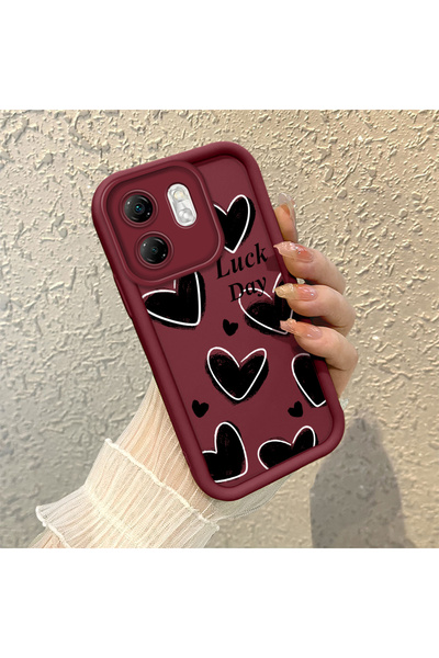 ucuc حافظة هاتف بسيطة باللون الأحمر الداكن متوافقة مع هاتف Infinix Smart 9 مص...