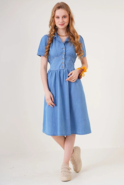 nedo7 2210 Denim Dress - Blue