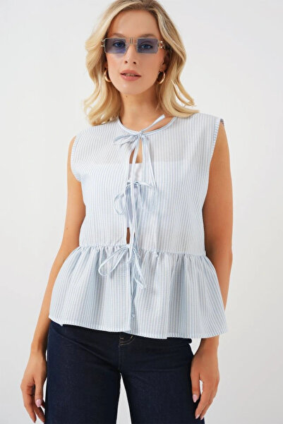 nedo7 Front Tie Blouse 961 - Blue