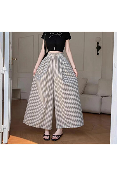1way Striped trousers in the style of a wide skirt