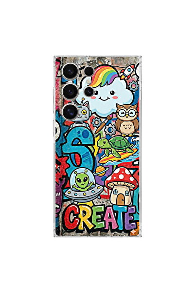 PrintiFy Samsung Galaxy S26 Ultra ile Uyumlu Grafiti Create Art Tasarımlı Şef...