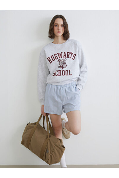 LC Waikiki Hogwarts Printed Oversize Thick Women's Sweatshirt